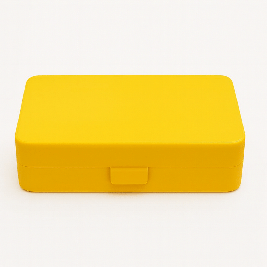Yellow Metal Detecting Finds Box with foam inserts and Scale Card - Image 3