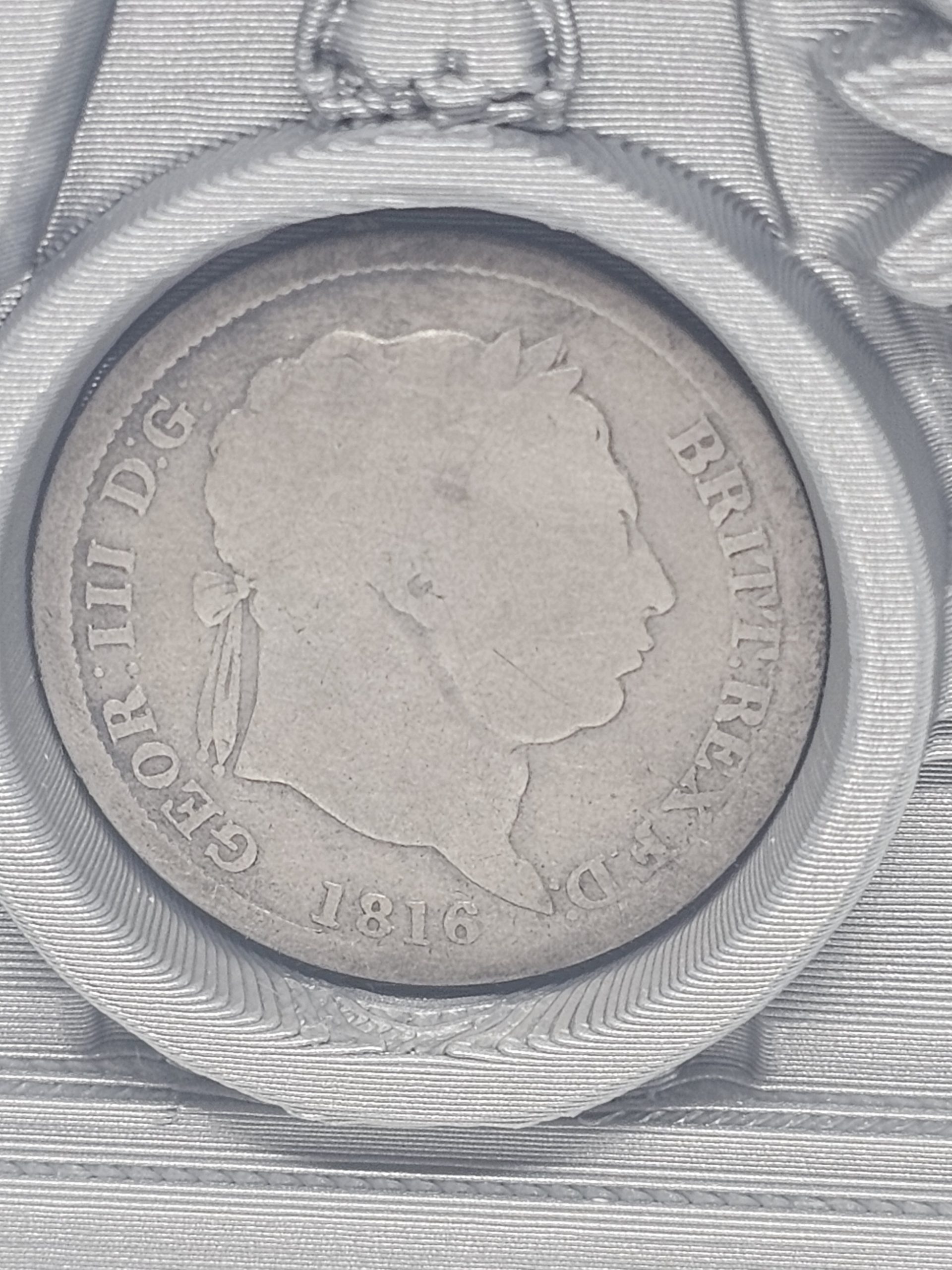 King George III 1 Shilling Coin Display Bust - Image 5